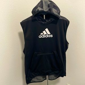 No Sleeves Adidas Camo Hoodie Shirt